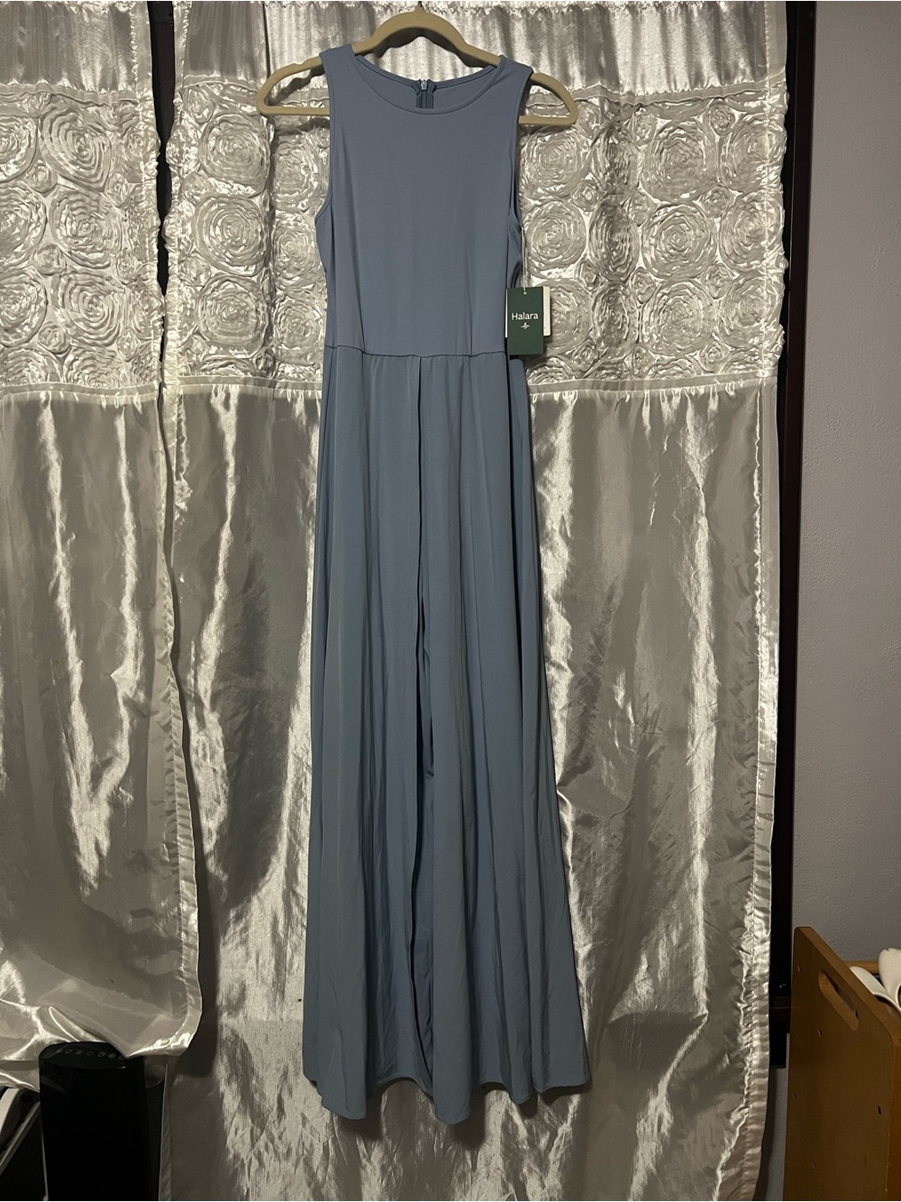 HALARA Sleeveless Wide-Leg Jumpsuit in Dusty Blue